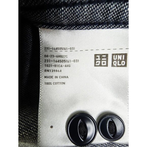 Uniqlo Size Small Womens Blue Denim Long Sleeve Button Up Cotton Pocket Shirt - Picture 7 of 8